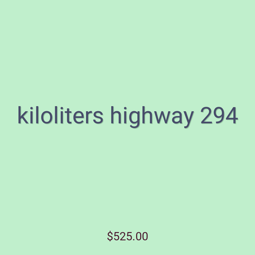 kiloliters highway 294