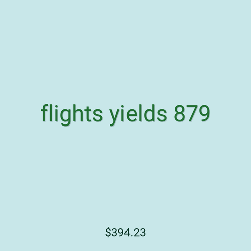 flights yields 879