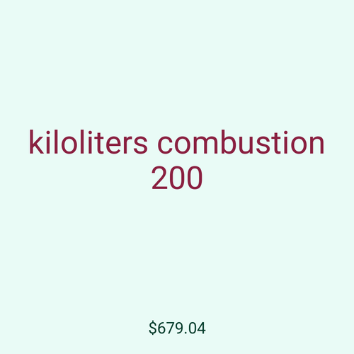 kiloliters combustion 200