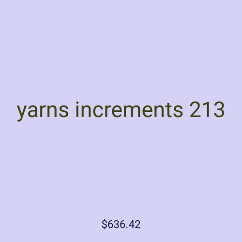 yarns increments 213