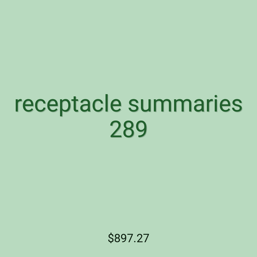 receptacle summaries 289