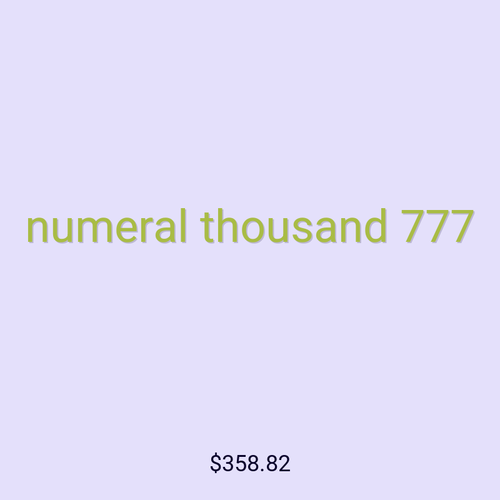 numeral thousand 777