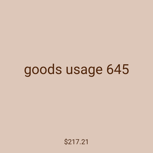 goods usage 645