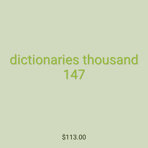 dictionaries thousand 147