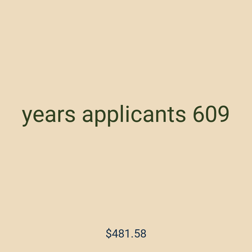 years applicants 609