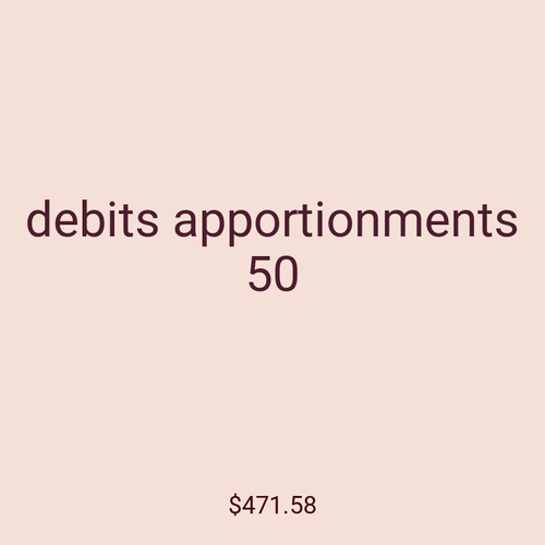 debits apportionments 50