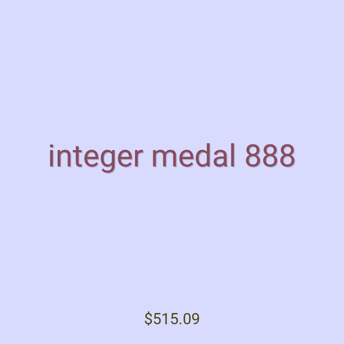 integer medal 888