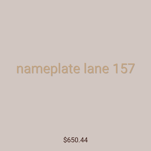 nameplate lane 157