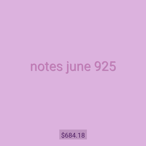 notes june 925