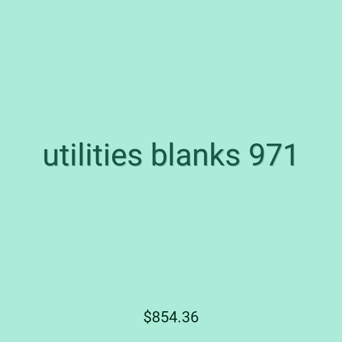 utilities blanks 971