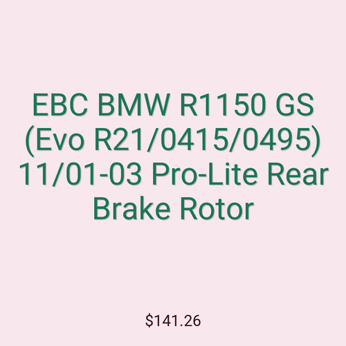 EBC BMW R1150 GS (Evo R21/0415/0495) 11/01-03 Pro-Lite Rear Brake Rotor