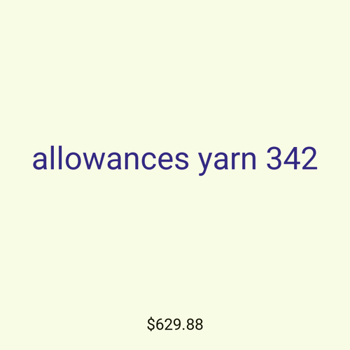 allowances yarn 342
