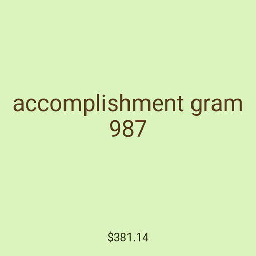accomplishment gram 987