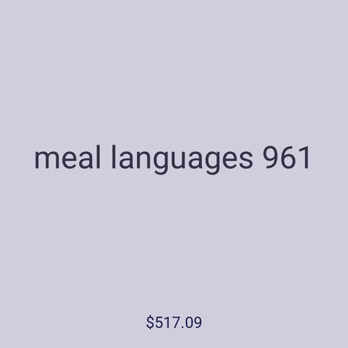 meal languages 961