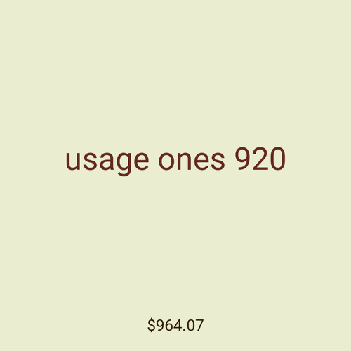 usage ones 920