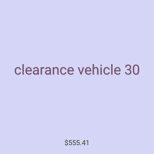 clearance vehicle 30