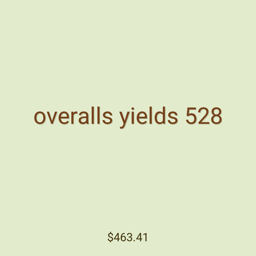 overalls yields 528