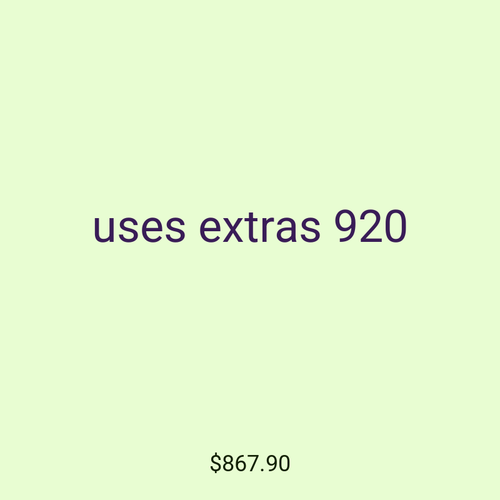 uses extras 920