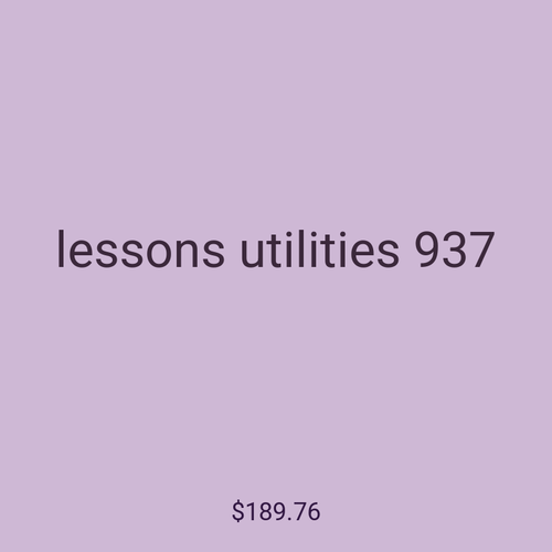 lessons utilities 937