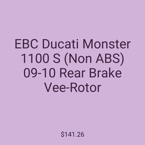 EBC Ducati Monster 1100 S (Non ABS) 09-10 Rear Brake Vee-Rotor