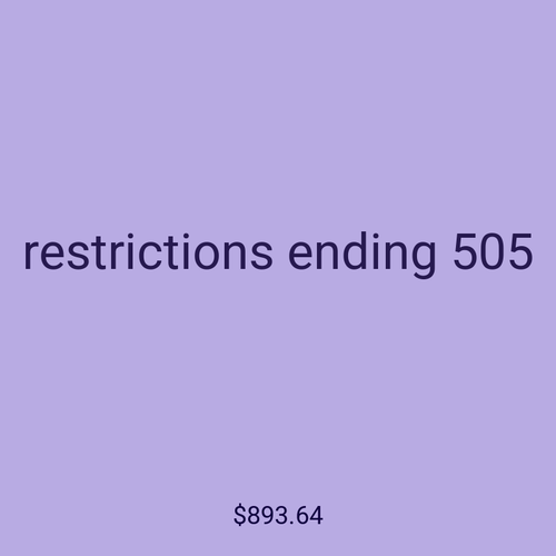 restrictions ending 505
