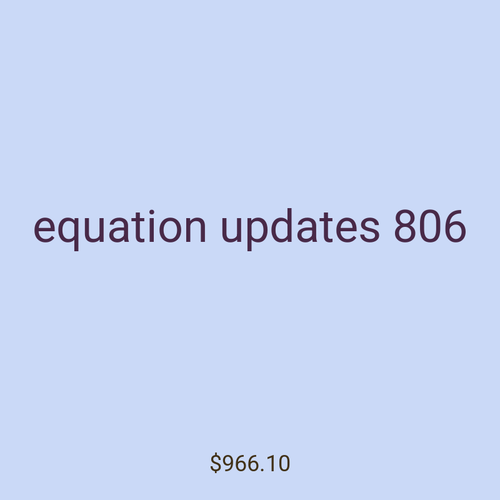 equation updates 806