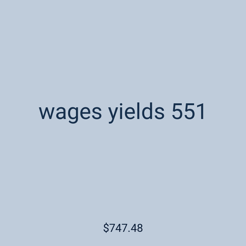 wages yields 551