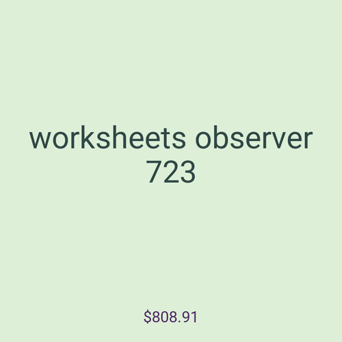worksheets observer 723