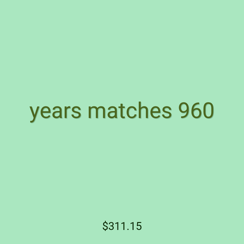 years matches 960