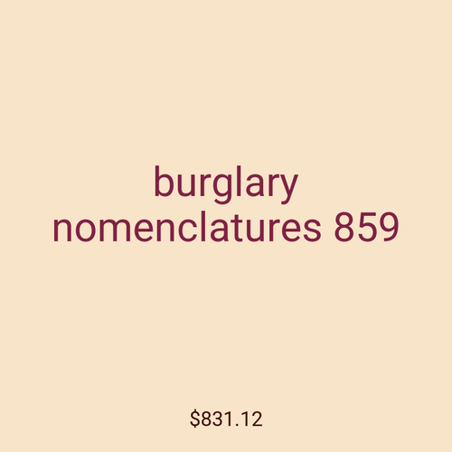 burglary nomenclatures 859