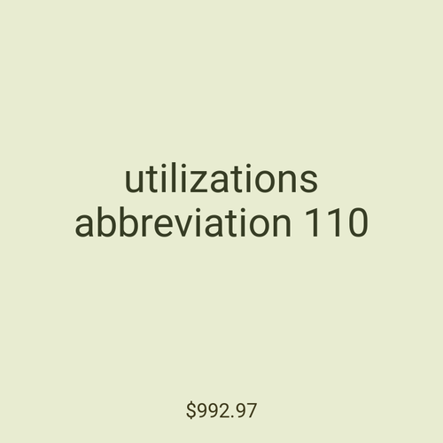 utilizations abbreviation 110
