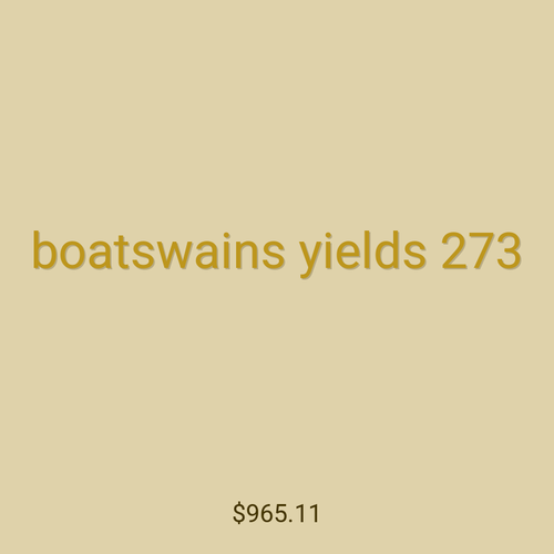 boatswains yields 273