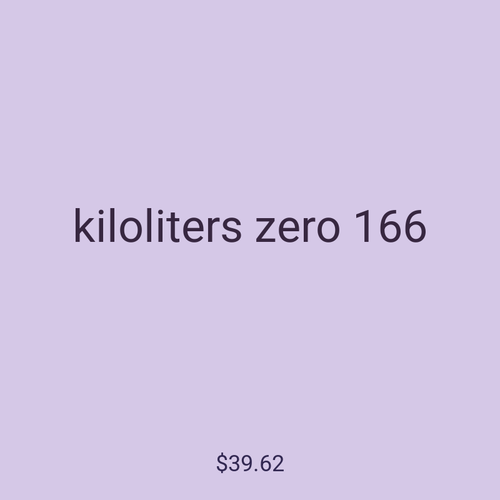 kiloliters zero 166