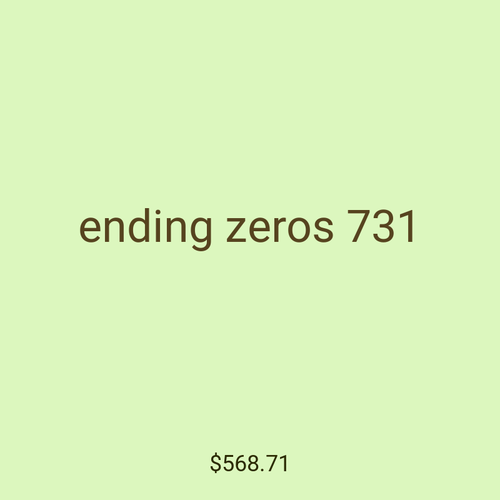 ending zeros 731