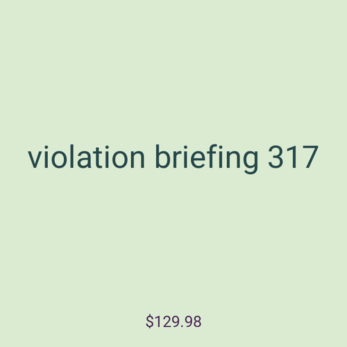 violation briefing 317