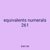 equivalents numerals 261