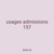 usages admissions 157