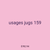 usages jugs 159