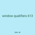 window qualifiers 613