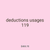 deductions usages 119