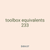 toolbox equivalents 233