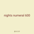 nights numeral 600