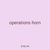 operations horn