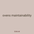 ovens maintainability