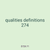 qualities definitions 274