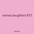 names daughters 873