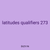 latitudes qualifiers 273