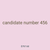 candidate number 456