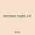 decrease hopes 240