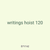 writings hoist 120